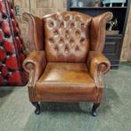 Chesterfield King Fauteuil - Cognac, Ophalen of Verzenden, Zo goed als nieuw, Leer, Chesterfield
