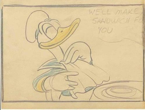 Walt Disney - Original Donald Duck storyboard drawing from, Boeken, Strips | Comics