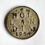 Nederland, Holland Zilveren Duit 1754, Postzegels en Munten, Munten | Nederland