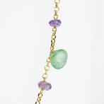 Hanger - 18 karaat Geel goud Olivijn - Robijn, Sieraden, Tassen en Uiterlijk, Antieke sieraden
