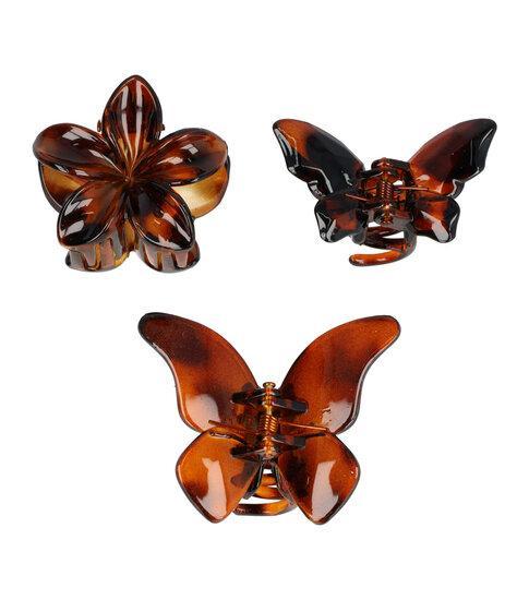 Haarklemmen Set Klein Vlinder Bloem Bruin, Sieraden, Tassen en Uiterlijk, Uiterlijk | Haarverzorging, Verzenden