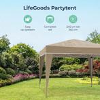 2dekans | LifeGoods Partytent - Paviljoen - 3x3 m - Easy Up, Tuin en Terras, Ophalen of Verzenden, Zo goed als nieuw