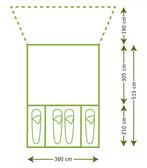 Tunneltent 3600 Beige/Blauw (2023), Ophalen of Verzenden, Gebruikt, Tot en met 4