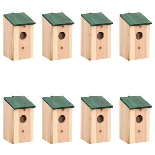 vidaXL Vogelhuisjes 8 st 12x12x22 cm hout, Tuin en Terras, Vogelhuisjes en Vogelbaden, Nieuw, Verzenden