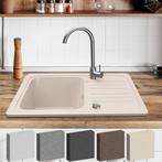 Spoelbak - Wasbak - Keuken - Graniet - 76x22x46 cm - Beige -, Verzenden, Zo goed als nieuw