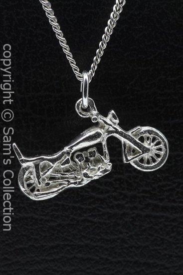 Zilveren Amerikaanse motor met recht stuur ketting hanger, Sieraden, Tassen en Uiterlijk, Kettinghangers, Verzenden
