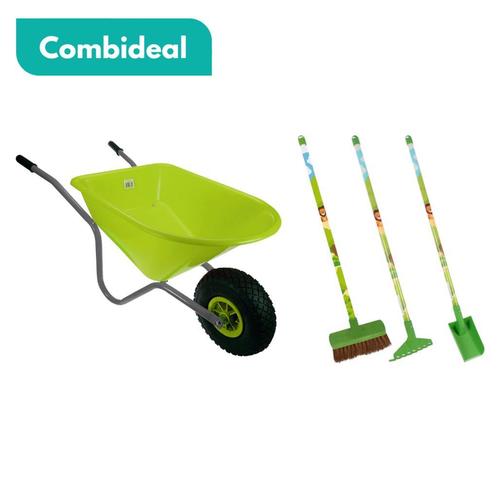HomGar - Kinderset - Kruiwagen + Bezem, Hark en Schep, Doe-het-zelf en Verbouw, Gereedschap | Handgereedschap, Nieuw, Ophalen of Verzenden