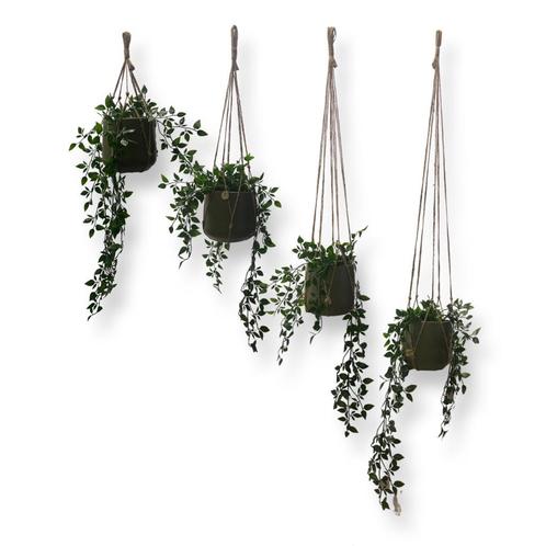 Voordeelset van 4 Plantenhangers - Zonder Kwast  - Jute -, Huis en Inrichting, Woonaccessoires | Overige, Nieuw, Ophalen of Verzenden