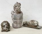 sculptuur, N 3 sculture Dorso Menelao e leoni - 30 cm -, Antiek en Kunst