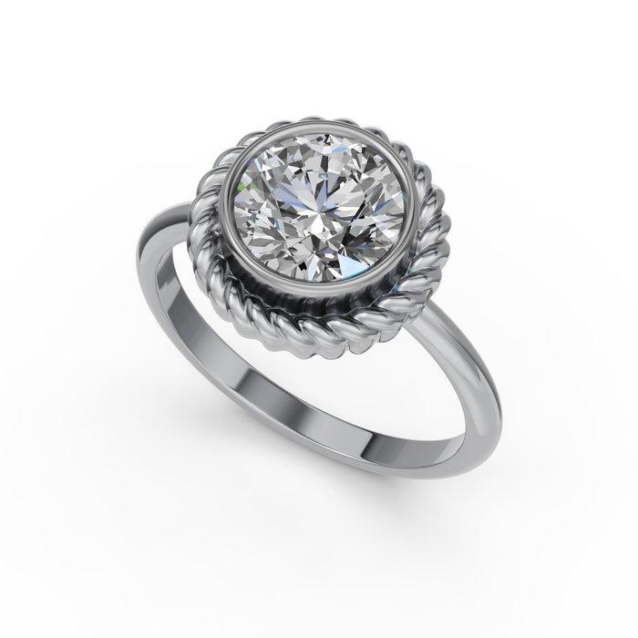 Ring - 14 karaat Witgoud - 2.07ct. tw. Diamant (Lab-grown), Sieraden, Tassen en Uiterlijk, Ringen