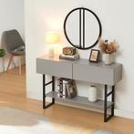 Consoletafel Varberg 120x30x75 cm lichtgrijs en zwart [en.ca, Huis en Inrichting, Tafels | Sidetables, Verzenden, Nieuw