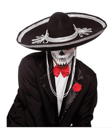 Sombrero zwart Dia de los Muertos beschikbaar voor biedingen