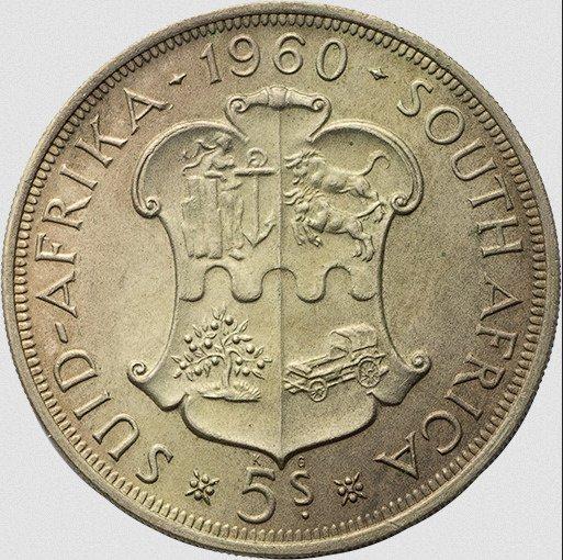 Zuid-Afrika. 5 Shillings 1960, Postzegels en Munten, Munten | Europa | Niet-Euromunten