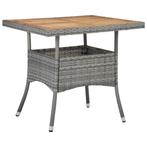 vidaXL Tuintafel poly rattan en massief acaciahout grijs, Verzenden, Nieuw, Hout
