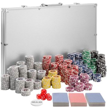 Pokerset - zilver, 1000-delig