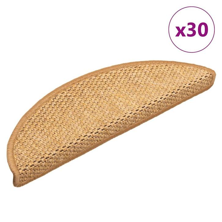 vidaXL Trapmatten Zelfklevend Sisal-Look 30 stuks 56x17x3 cm, Doe-het-zelf en Verbouw, Ladders en Trappen, Nieuw, Verzenden