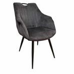 MX Sofa Eetkamerstoel Royce | Antraciet | Velvet/velours, Huis en Inrichting, Stoelen, Ophalen, Nieuw, Industrieel