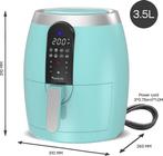2dekans | TurboTronic AF10D Digitale Airfryer - Turquoise, Witgoed en Apparatuur, Frituurpannen, Ophalen of Verzenden, Zo goed als nieuw