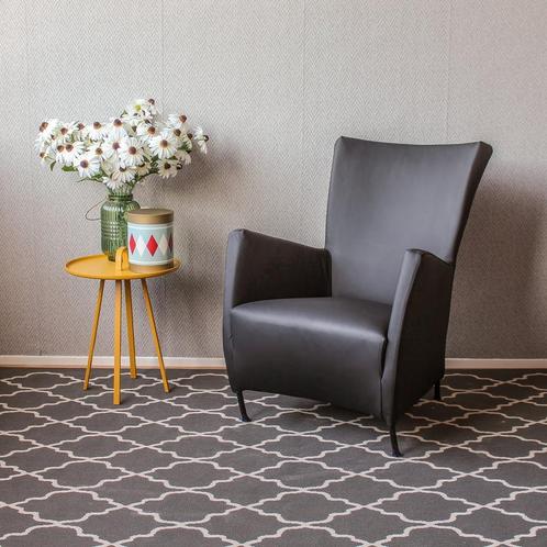 8x Montis Windy Fauteuil Zwart Leer - Zwart, Huis en Inrichting, Fauteuils, 75 tot 100 cm, Zo goed als nieuw, 50 tot 75 cm, Leer