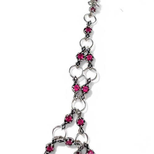 Zonder Minimumprijs - Halsketting Zilver Spinel, Sieraden, Tassen en Uiterlijk, Kettingen