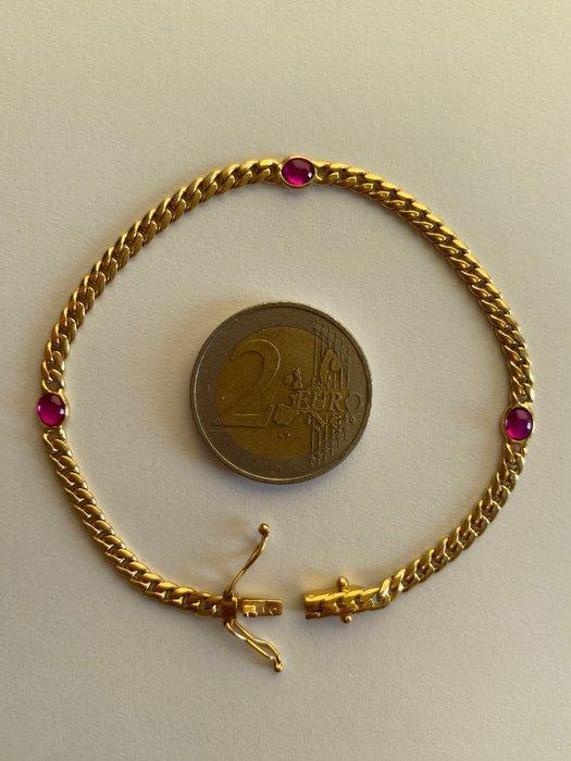 Schakelarmband - 18 karaat Geel goud - 0.90ct. tw. Spinel -, Sieraden, Tassen en Uiterlijk, Antieke sieraden