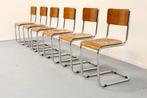 Mart Stam - Eetkamerstoel (6) - S43 - Hout, Staal, Chroom