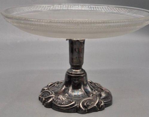 Tafelaufsatz – Pressglas mit versilbertem Fuß –, Antiek en Kunst, Antiek | Meubels | Tafels