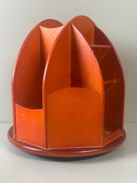 Pennenbakje - vintage houten bureau-organizer, roterende, Antiek en Kunst, Kunst | Designobjecten