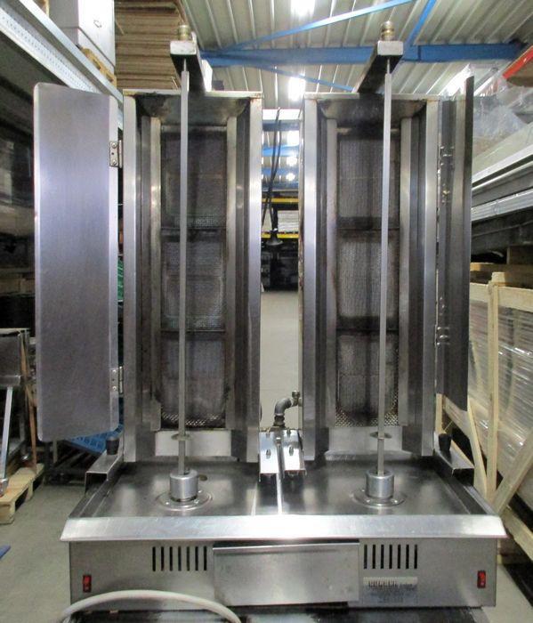 Dubbele Doner Grill met 3 branders, gas, Zakelijke goederen, Horeca | Keukenapparatuur, Gebruikt
