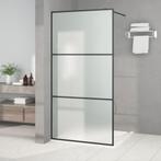 vidaXL Inloopdouchewand 100x195 cm mat ESG-glas zwart, Doe-het-zelf en Verbouw, Sanitair, Verzenden, Nieuw