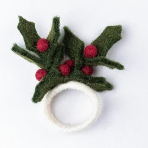 Servetring Vilt - Hulst / Holly Berry - Groen/Rood/Wit - Fai, Huis en Inrichting, Keuken | Servies, Nieuw, Ophalen of Verzenden