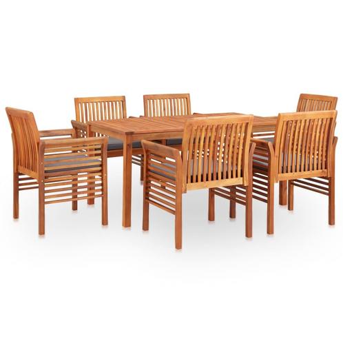 vidaXL 7-delige Tuinset met kussens massief acaciahout, Tuin en Terras, Tuinsets en Loungesets, Tuinset, Nieuw, Hout, Verzenden