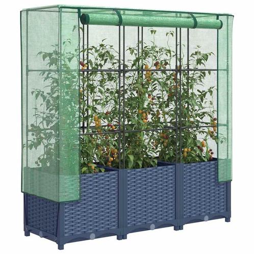 Plantenbak Rattanlook met Kas - Superdeal! OP=OP -35%, Tuin en Terras, Bloembakken en Plantenbakken, 60 cm of meer, 100 cm of meer