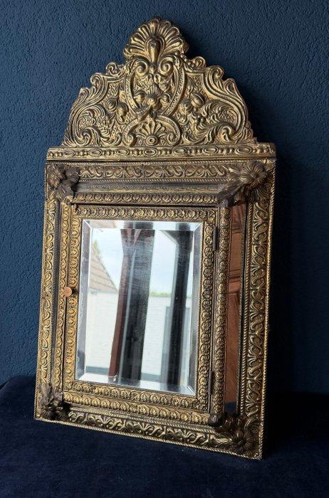 Kabinet - Hout, Koper, Spiegel bisauté, Antiek en Kunst, Antiek | Overige Antiek