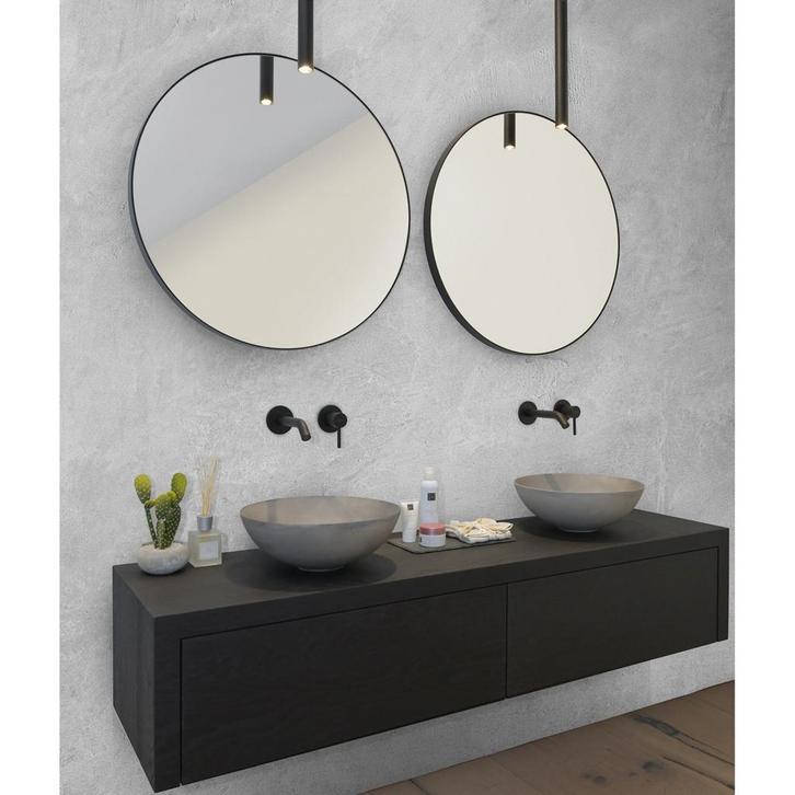 Spiegel LoooX Mirror Black Line Round Ø 70cm, Huis en Inrichting, Woonaccessoires | Spiegels, Ophalen of Verzenden