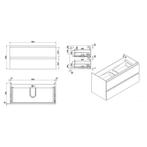Wiesbaden Vision onderkast+2 laden 100x46 hoogglans grijs, Ophalen of Verzenden, Nieuw