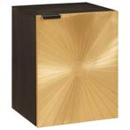 vidaXL Badkamer Kast Zwart en Goud 38 x 33 x 48 cm massief, Verzenden, Nieuw