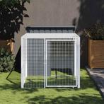 vidaXL Kippenhok met ren 110x201x110 cm gegalvaniseerd staal, Dieren en Toebehoren, Knaagdieren en Konijnen | Hokken en Kooien