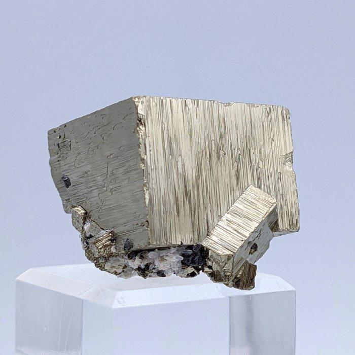 Goudkleurige pyriet met sfaleriet en kwarts, Triglifa, Verzamelen, Mineralen en Fossielen