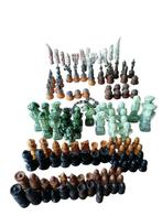 Lot of five chess sets - Schaakspel - hout, metaal, steen,