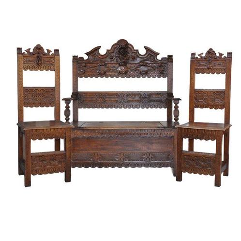 Zitgroep (3) - Walnoot - Set Venetië 19e eeuw., Antiek en Kunst, Antiek | Meubels | Stoelen en Banken