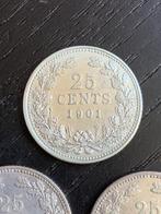 Nederland. Wilhelmina. 25 Cents 1901-1903 (Zonder, Postzegels en Munten, Munten | Nederland