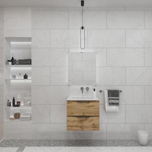 Badkamermeubelset Gliss Design Hera Mat Zwart 90cm 2 Laden, Doe-het-zelf en Verbouw, Sanitair, Bad, Nieuw, Ophalen of Verzenden