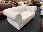 Chesterfield Showmodel !!  Wit Leer 2 zits Chesterfield Bank, Ophalen, Chesterfield, Tweepersoons, Leer