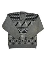 Vintage Casual Wear Grey Printed Knit Sweater maat XL, Ophalen of Verzenden, Zo goed als nieuw, Vintage