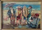 Nicola Canzanella (1929-2014) - Marina con pagliacci, Antiek en Kunst
