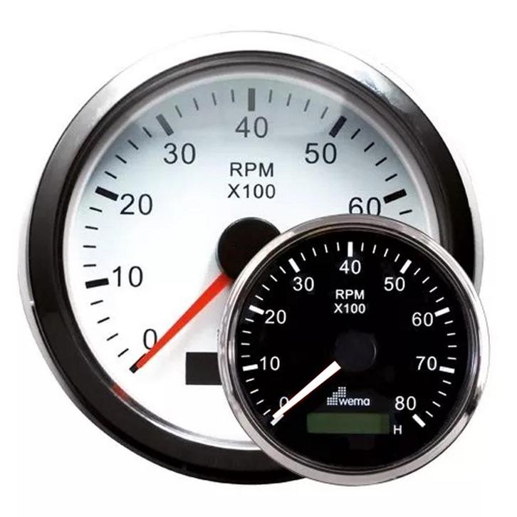 Wema Toerenteller met digitale urenteller Silver Gauge Serie, Watersport en Boten, Bootonderdelen, Nieuw, Ophalen of Verzenden