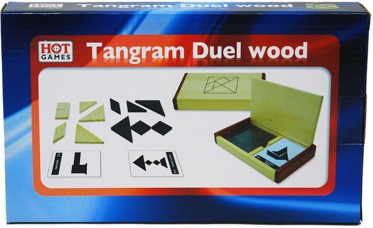 Tangram Dubbel in Houten Kist | HOT Games - Puzzels, Hobby en Vrije tijd, Denksport en Puzzels, Nieuw, Verzenden