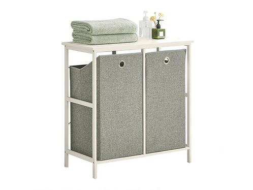 SoBuy Wasmand - BZR57-W - Incl. Legplank - 2 Compartimenten, Huis en Inrichting, Woonaccessoires | Overige, Nieuw, Verzenden