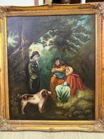 Italiaanse school (XX) - Scena pastorale con figure e cane